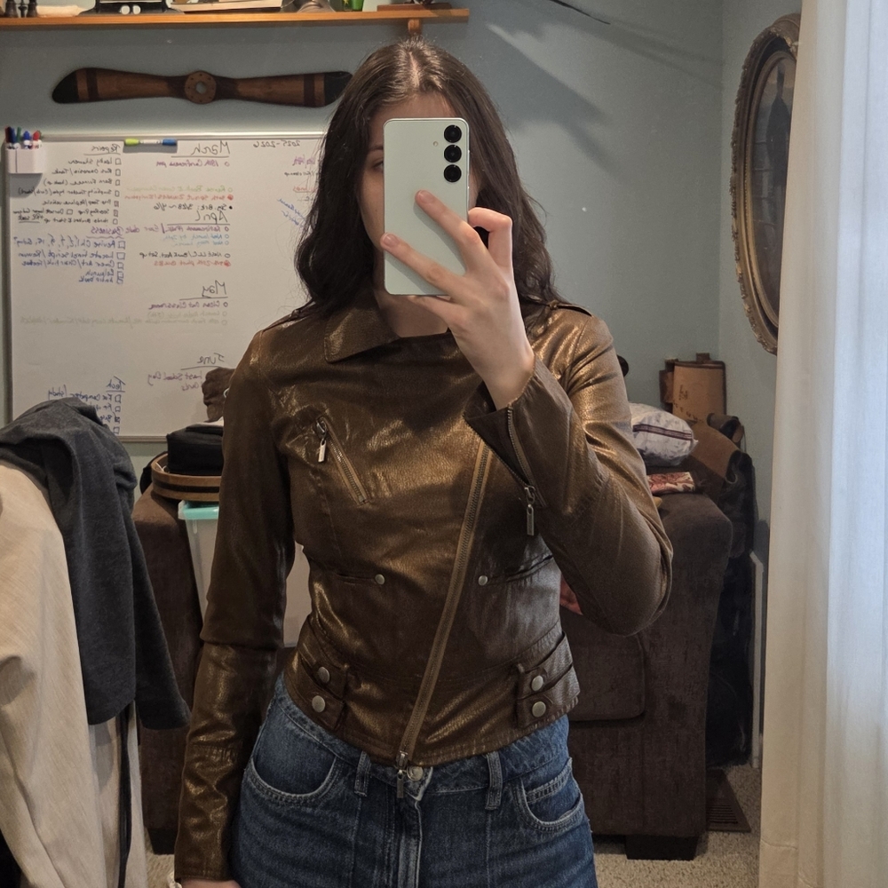 SOLD ON VINTED Brown Leather Jacket